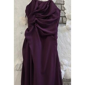 NWT Wtoo by Watters Women Purple Chiffon Ruched Draped Bridesmaid Formal Gown